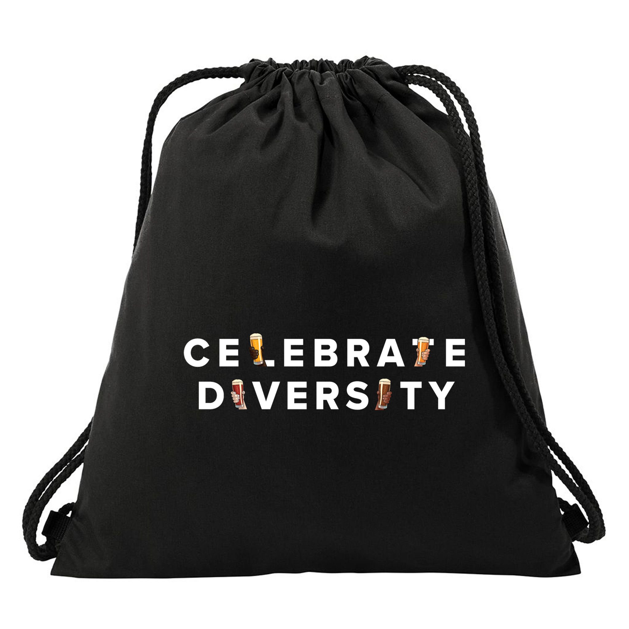 Celebrate Diversity Beer Drawstring Bag