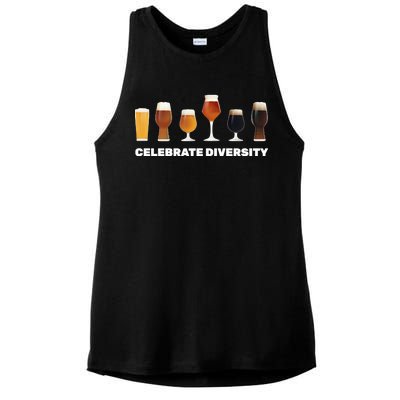 Celebrate Diversity beer Funny Ladies PosiCharge Tri-Blend Wicking Tank