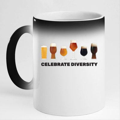 Celebrate Diversity beer Funny 11oz Black Color Changing Mug