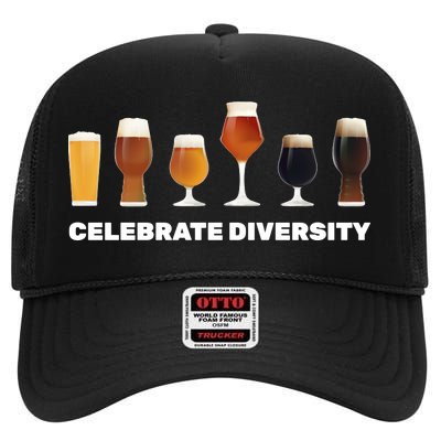 Celebrate Diversity beer Funny High Crown Mesh Back Trucker Hat