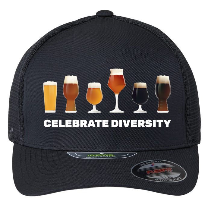 Celebrate Diversity beer Funny Flexfit Unipanel Trucker Cap