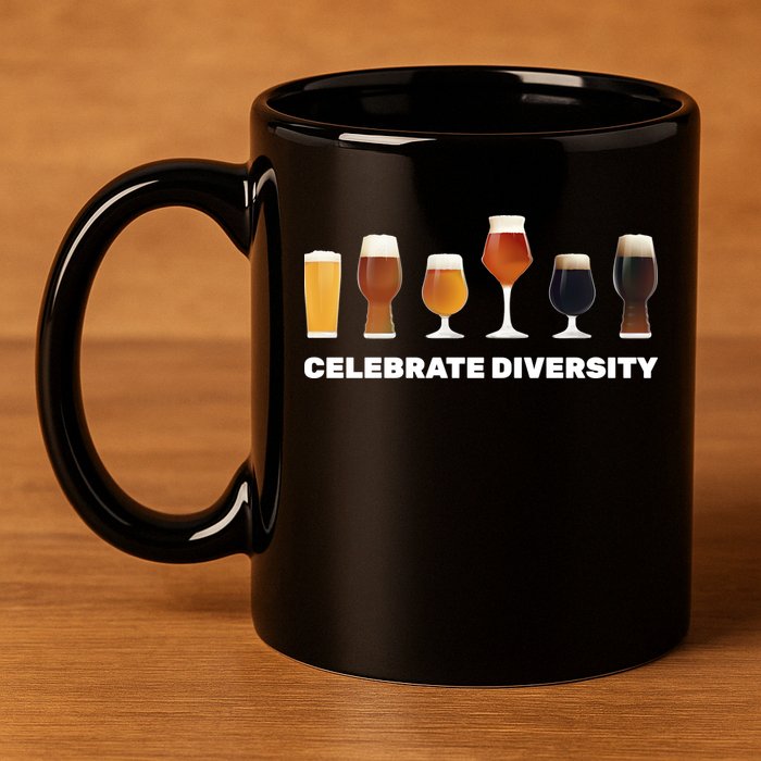 Celebrate Diversity beer Funny 11oz C Handle Ceramic Mug