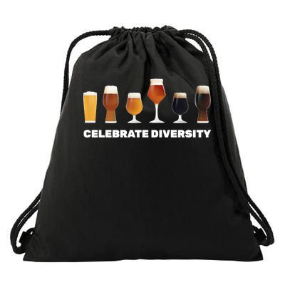 Celebrate Diversity beer Funny Drawstring Bag