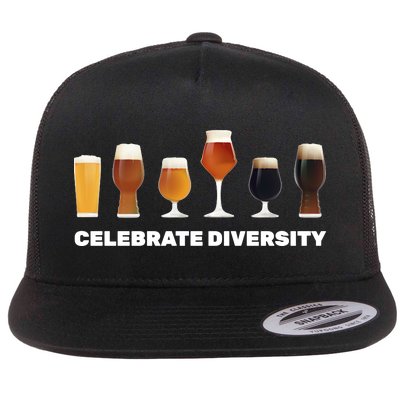 Celebrate Diversity beer Funny Flat Bill Trucker Hat