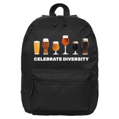 Celebrate Diversity beer Funny 16 in Basic Backpack