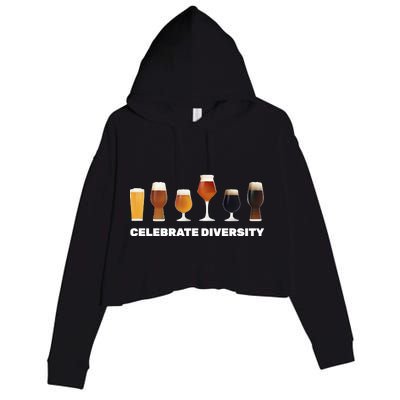 Celebrate Diversity beer Funny Crop Fleece Hoodie