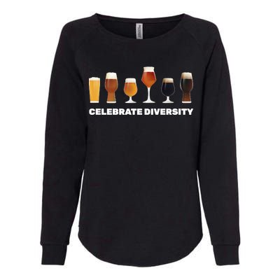 Celebrate Diversity beer Funny Womens California Wash Sweatshirt