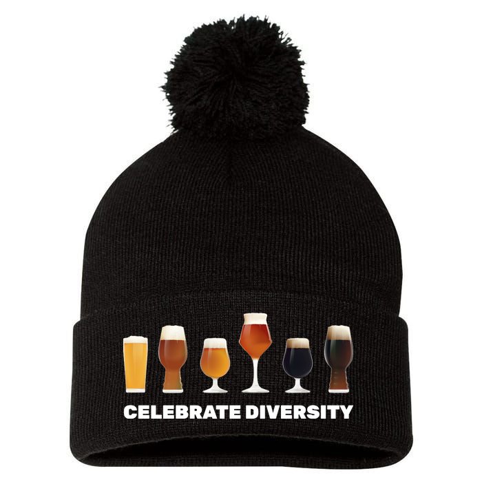 Celebrate Diversity beer Funny Pom Pom 12in Knit Beanie