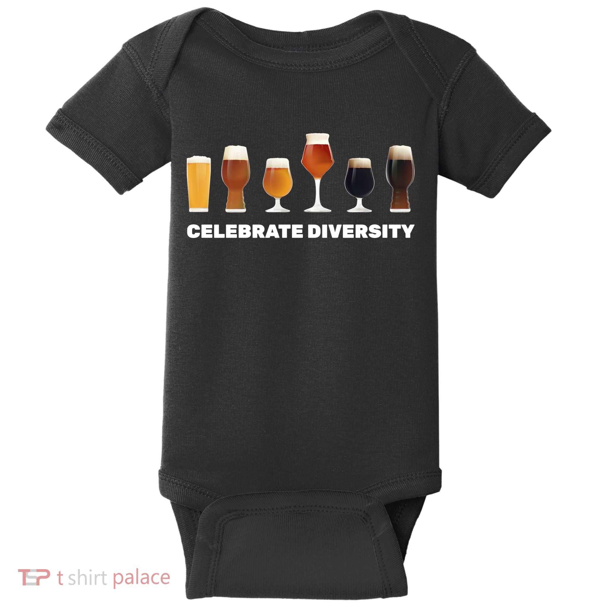Celebrate Diversity beer Funny Baby Bodysuit