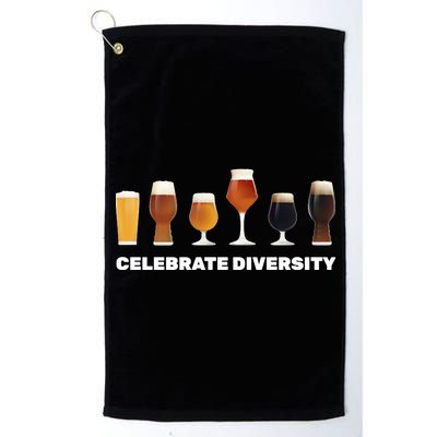 Celebrate Diversity beer Funny Platinum Collection Golf Towel