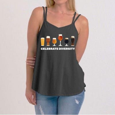 Celebrate Diversity beer Funny Women's Strappy Tank