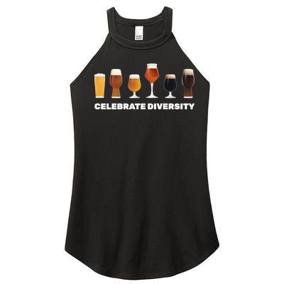 Celebrate Diversity beer Funny Women's Perfect Tri Rocker Tank