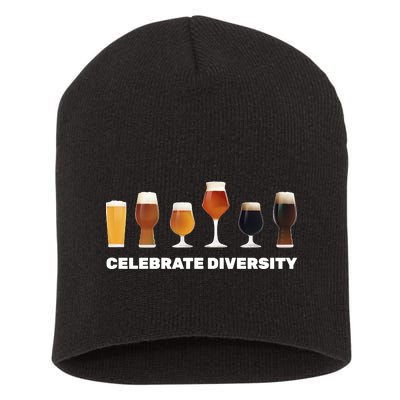 Celebrate Diversity beer Funny Short Acrylic Beanie