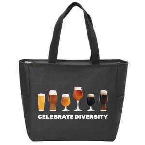 Celebrate Diversity beer Funny Zip Tote Bag