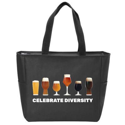 Celebrate Diversity beer Funny Zip Tote Bag