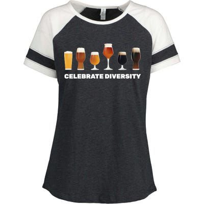 Celebrate Diversity beer Funny Enza Ladies Jersey Colorblock Tee