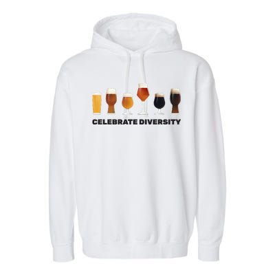 Celebrate Diversity beer Funny Garment-Dyed Fleece Hoodie