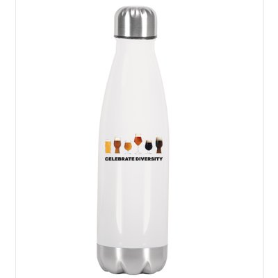 Celebrate Diversity beer Funny Stainless Steel Insulated Water Bottle