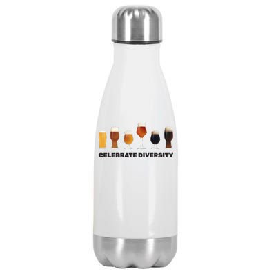 Celebrate Diversity beer Funny Stainless Steel Insulated Water Bottle