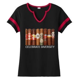 Celebrate Diversity Cigars Ladies Halftime Notch Neck Tee