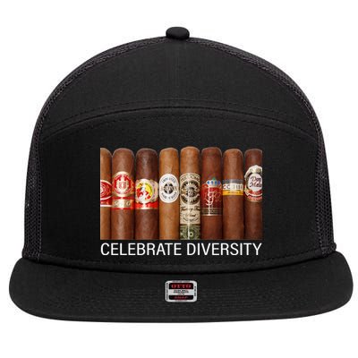 Celebrate Diversity Cigars 7 Panel Mesh Trucker Snapback Hat