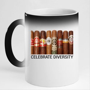 Celebrate Diversity Cigars 11oz Black Color Changing Mug