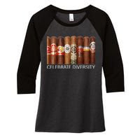 Celebrate Diversity Cigars Women's Tri-Blend 3/4-Sleeve Raglan Shirt