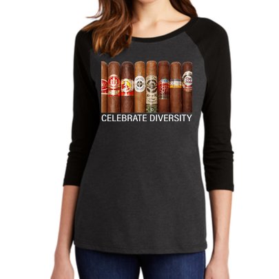 Celebrate Diversity Cigars Women's Tri-Blend 3/4-Sleeve Raglan Shirt