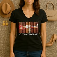 Celebrate Diversity Cigars Women's V-Neck T-Shirt