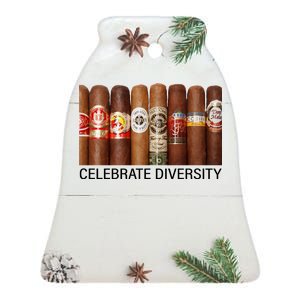 Celebrate Diversity Cigars Ceramic Bell Ornament