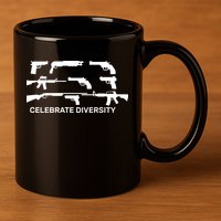 Celebrate Diversity Guns 11oz C Handle Ceramic Mug