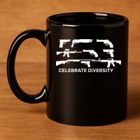 Celebrate Diversity Guns 11oz C Handle Ceramic Mug