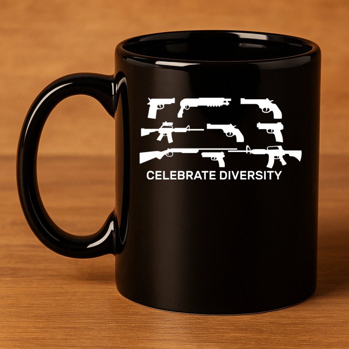 Celebrate Diversity Guns 11oz C Handle Ceramic Mug