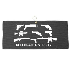 Celebrate Diversity Guns Large Microfiber Waffle Golf Towel