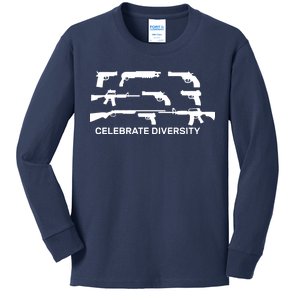 Celebrate Diversity Guns Kids Long Sleeve Shirt