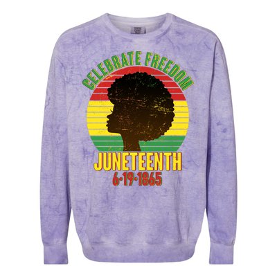 Celebrate Freedom Juneteenth 6-19-1865 Colorblast Crewneck Sweatshirt