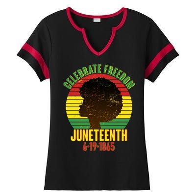 Celebrate Freedom Juneteenth 6-19-1865 Ladies Halftime Notch Neck Tee