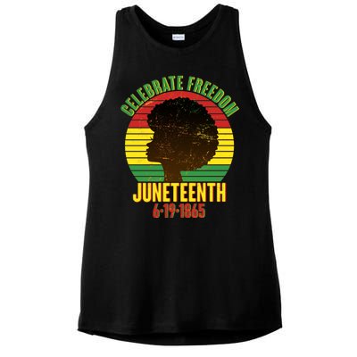 Celebrate Freedom Juneteenth 6-19-1865 Ladies PosiCharge Tri-Blend Wicking Tank