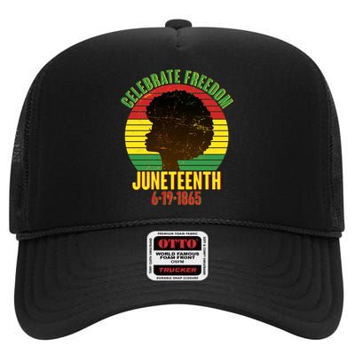 Celebrate Freedom Juneteenth 6-19-1865 High Crown Mesh Back Trucker Hat