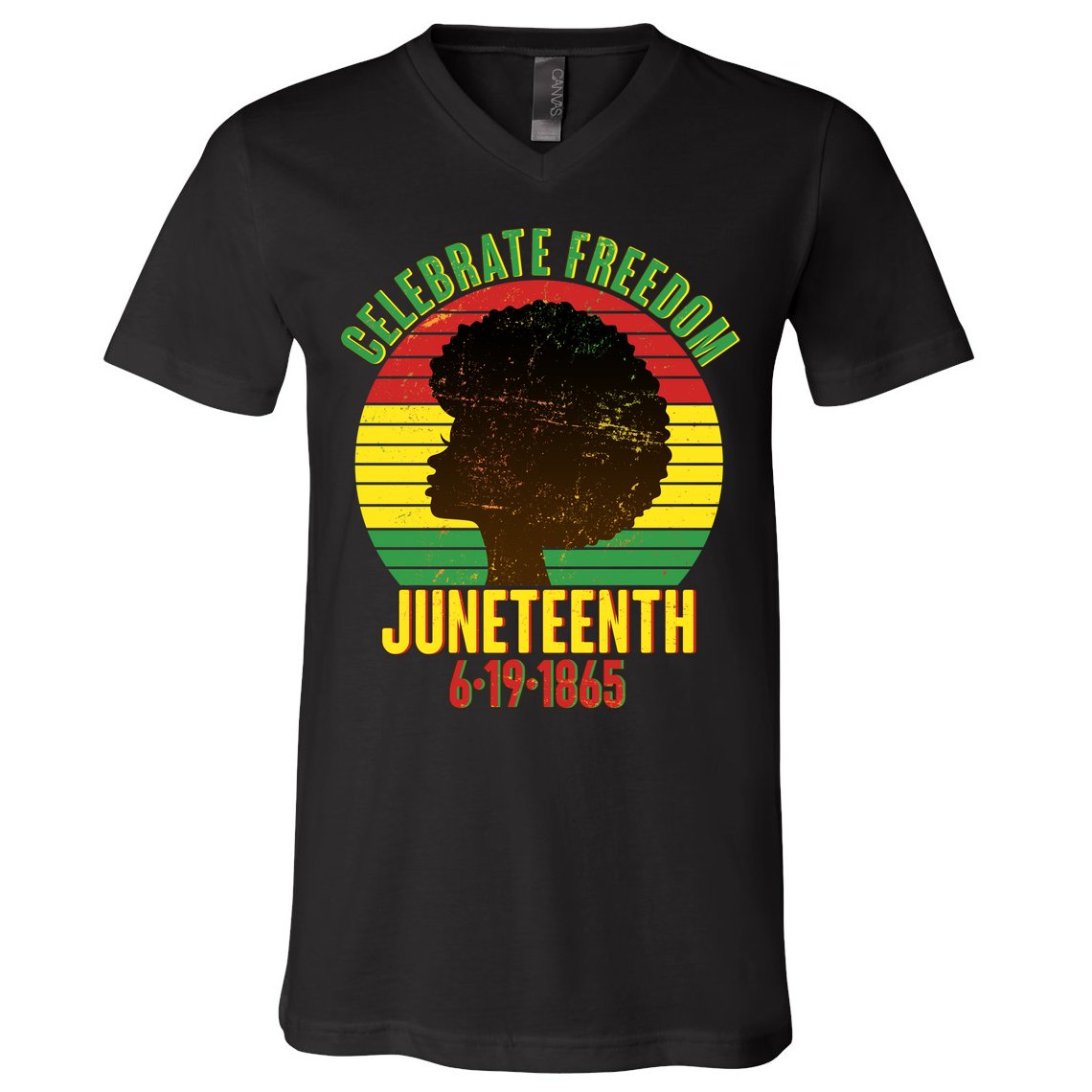 Celebrate Freedom Juneteenth 6-19-1865 V-Neck T-Shirt