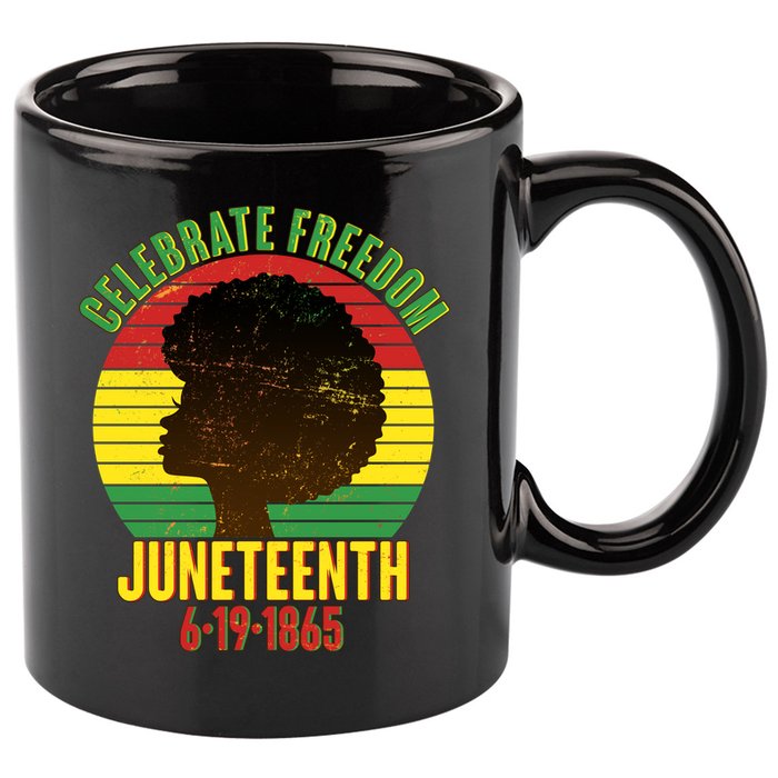 Celebrate Freedom Juneteenth 6-19-1865 11oz C Handle Ceramic Mug