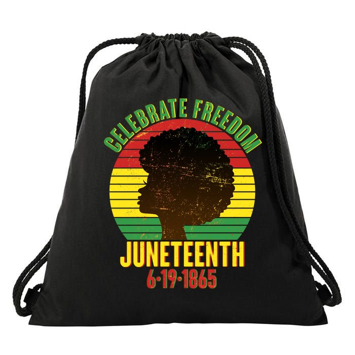 Celebrate Freedom Juneteenth 6-19-1865 Drawstring Bag