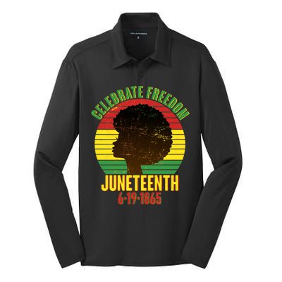 Celebrate Freedom Juneteenth 6-19-1865 Silk Touch Performance Long Sleeve Polo