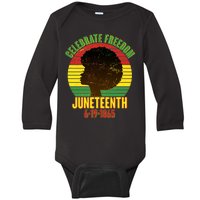 Celebrate Freedom Juneteenth 6-19-1865 Baby Long Sleeve Bodysuit