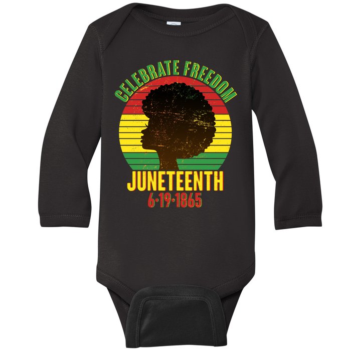 Celebrate Freedom Juneteenth 6-19-1865 Baby Long Sleeve Bodysuit