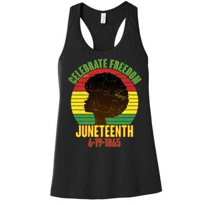 Celebrate Freedom Juneteenth 6-19-1865 Women's Racerback Tank