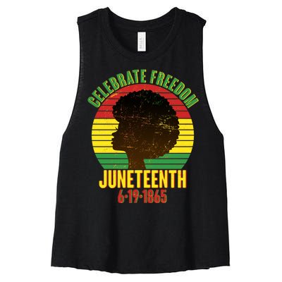 Celebrate Freedom Juneteenth 6-19-1865 Women's Racerback Cropped Tank