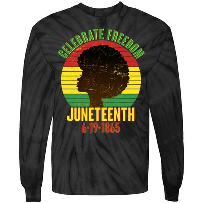 Celebrate Freedom Juneteenth 6-19-1865 Tie-Dye Long Sleeve Shirt