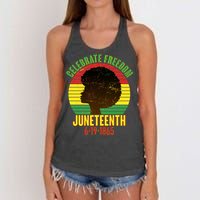 Celebrate Freedom Juneteenth 6-19-1865 Women's Knotted Racerback Tank