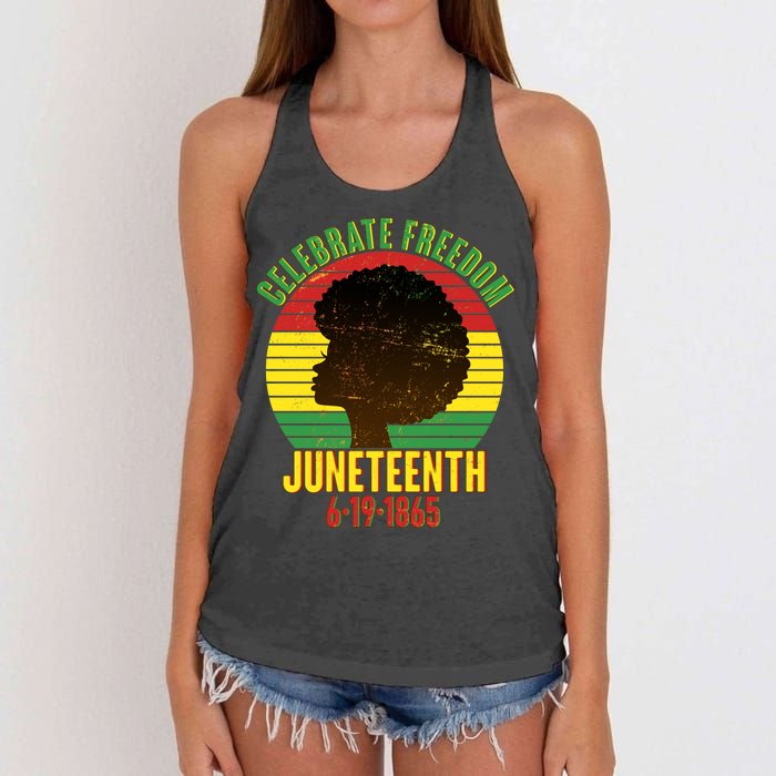 Celebrate Freedom Juneteenth 6-19-1865 Women's Knotted Racerback Tank